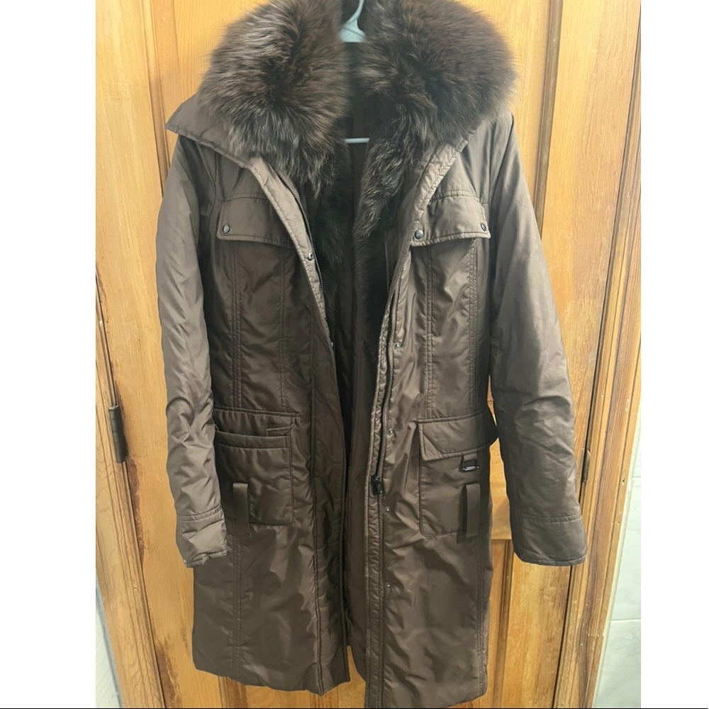 Brown real fur jacket